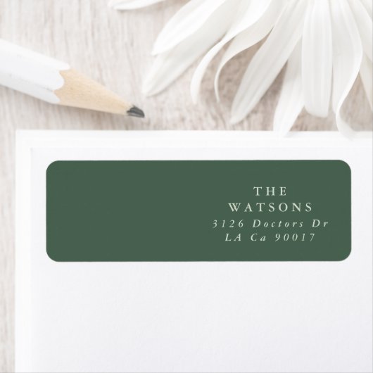 Étiquette Vert moderne Sage Moss Plain Mariage simple (En situation)