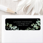 Étiquette Vert moderne Sage noir Simple Mariage (En situation)