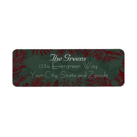 Étiquette Vert Noël rouge sur Arrière - plan vert (Devant)