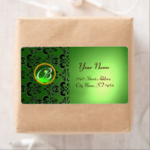 Étiquette VERT NOIR DOMMASK MONOGRAM, émeraude (En situation)