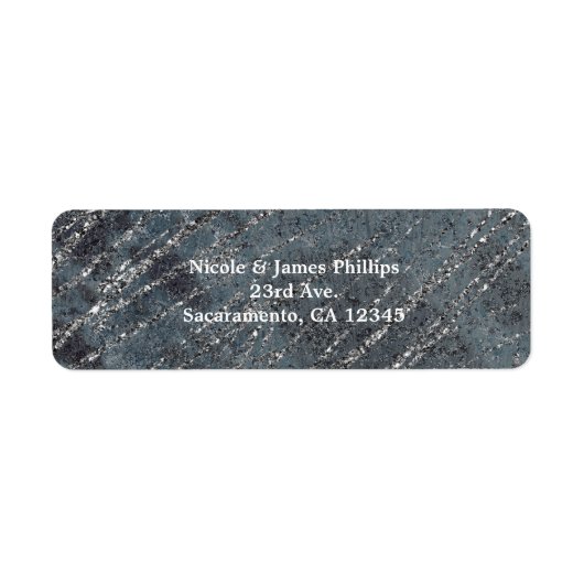 Étiquette Vert Noir Gris Moderne Marbre Designer Chic (Devant)