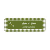 Étiquette Vert olive rétro monogramme initiale adresse de ma (Devant)