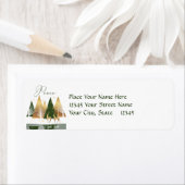 Étiquette Vert & Or Moderne Noël Vacances de paix (En situation)