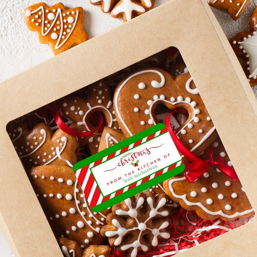 Étiquette Vert Rouge De La Cuisine De Noël