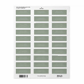 Étiquette Vert sage | Texte simple et élégant (Feuille entière)