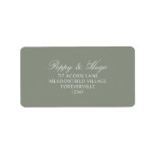 Étiquette Vert sauge | Adresse de retour de mariage simple (Devant)