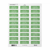 Étiquette Vert Sauge Burlap Moderne Rustique (Feuille entière)