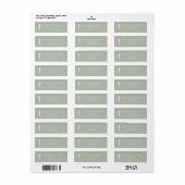 Étiquette Vert sauge Minimaliste Baptême (Feuille entière)