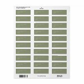 Étiquette Vert Simple Sage Blanc Moderne Retourner Adresse L (Feuille entière)