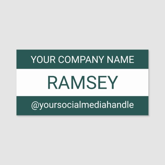 Étiquette verte 3 pouces de nom ou carte magnétiqu (Devant)