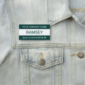 Étiquette verte 3 pouces de nom ou carte magnétiqu (En situation)