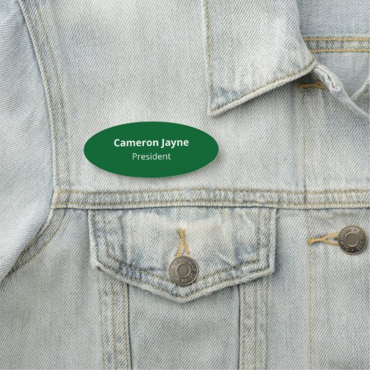 Étiquette verte 3 pouces ovale Nom Étiquette de sé (En situation)