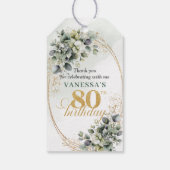 Étiquette verte Boho pour les 80 ans d'Eucalyptus (Dos)