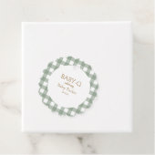 Étiquette verte En vichy Baby shower Favoriser (En situation)