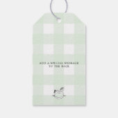 Étiquette verte En vichy Cheval Rocheux Merci Favo (Dos)