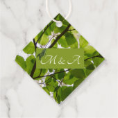 Étiquette verte Feuille Mariage Merci Favoriser (Devant)
