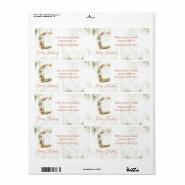 Étiquette Verte Rustique & Or Monogramme de Noël Aquarelle (Feuille entière)