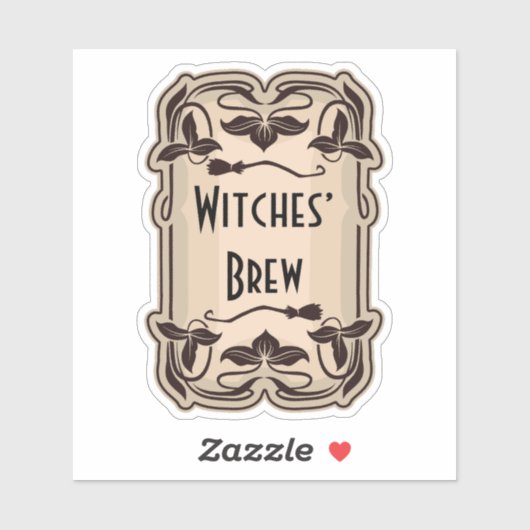 Étiquette vertical de l'apothèque des sorcières (Feuille)