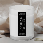 Étiquette vertical minimaliste à bougie noire