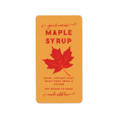 Étiquette verticale sirop d'érable feuille d'érabl (Devant)