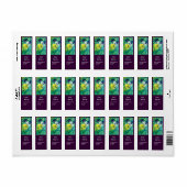 Étiquette VÊTEMENT EN VIOLIN VERT JOUEUR / Faces de carnaval (Feuille entière)