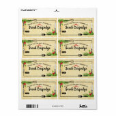 Étiquette Vêtements de Noël nourriture de vacances cuisine (Feuille entière)