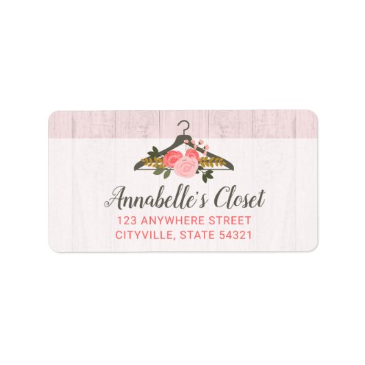 Étiquette Vêtements Roses floraux penderie Boutique de mode (Devant)
