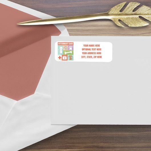 Étiquette Vétérinaire Professionnel Iconique Conçu