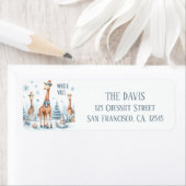 Étiquette Vibes de Noël d'hiver Giraffes - Adresse de retour (En situation)