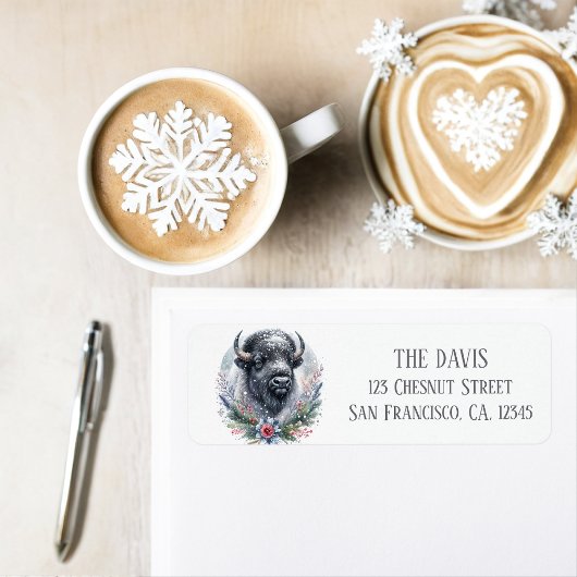 Étiquette Vibes d'hiver Buffalo américain - Adresse de retou