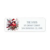 Étiquette Vibes d'hiver Cardinal du Nord - Adresse de retour (Devant)