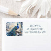 Étiquette Vibes d'hiver Peacock - Adresse de retour (En situation)