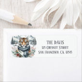 Étiquette Vibes d'hiver Tiger - Adresse de retour (En situation)