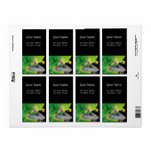 Étiquette VIBRATIONS DE MATIÈRE GREEN EMERALD jaune noir (Feuille entière)