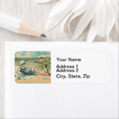 Étiquette Victorian Beach Swimming Girl (En situation)