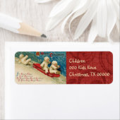 Étiquette Victorian Christmas Children Retourner l'adresse É (En situation)