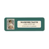 Étiquette Victorian Woman avec Rose Adresse de retour (Devant)