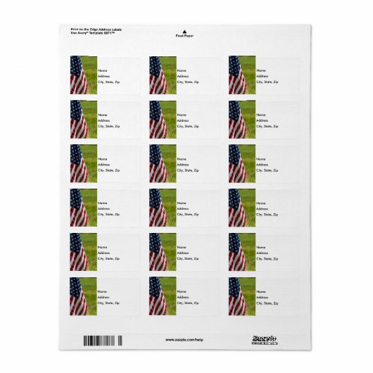 Étiquette Vieille gloire (Feuille entière)