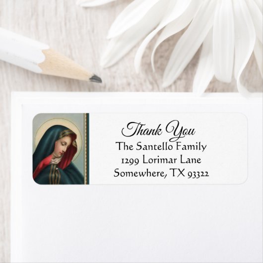 Étiquette Vierge triste Mère Marie Merci (En situation)