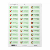 Étiquette Vieux berger anglais et Roses rouges (Feuille entière)