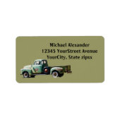 Étiquette Vieux camion vert (Devant)