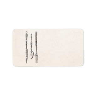 Étiquette Vieux couverts de 1800s de couteau de fourchette