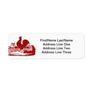 Étiquette Vieux cru de ferme de coq rouge