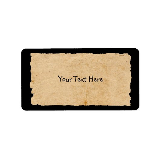 Étiquette Vieux papier en noir (Devant)