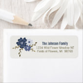 Étiquette Vignes bleues Fleurs Botaniques (En situation)