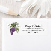 Étiquette Vignoble aquarelle | Adresse de retour (En situation)