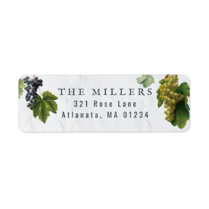 Étiquette Vignoble de raisins Méditerranée Grecque Adresse