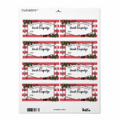 Étiquette Vignobles ustensiles de Noël autocollant cadeau (Feuille entière)