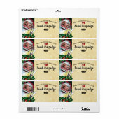 Étiquette Vignobles ustensiles de Noël nourriture de vacance (Feuille entière)