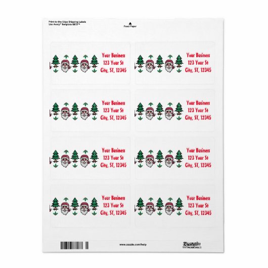 Étiquette Vilain pull de Noël Père Noël Thunder_Cove (Feuille entière)